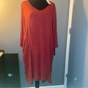 Soft Surrounding NWT Size 1X Sienna Color Pockets Slits on Sleeves Gauzy Lined